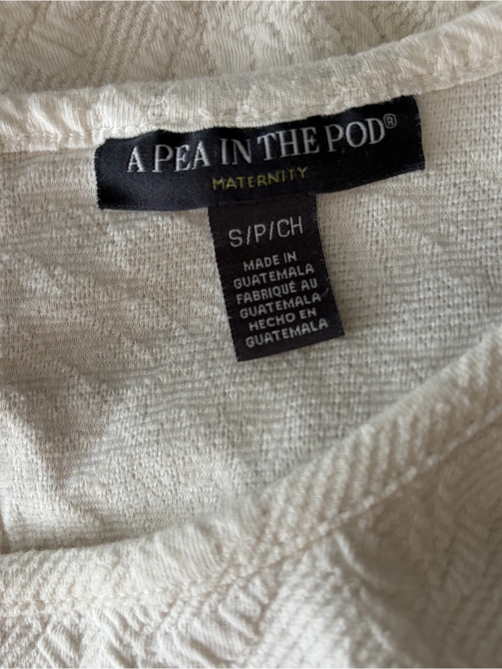 A Pea In The Pod ivory jacquard Empire-waist peplum top size Small. - Picture 8 of 8